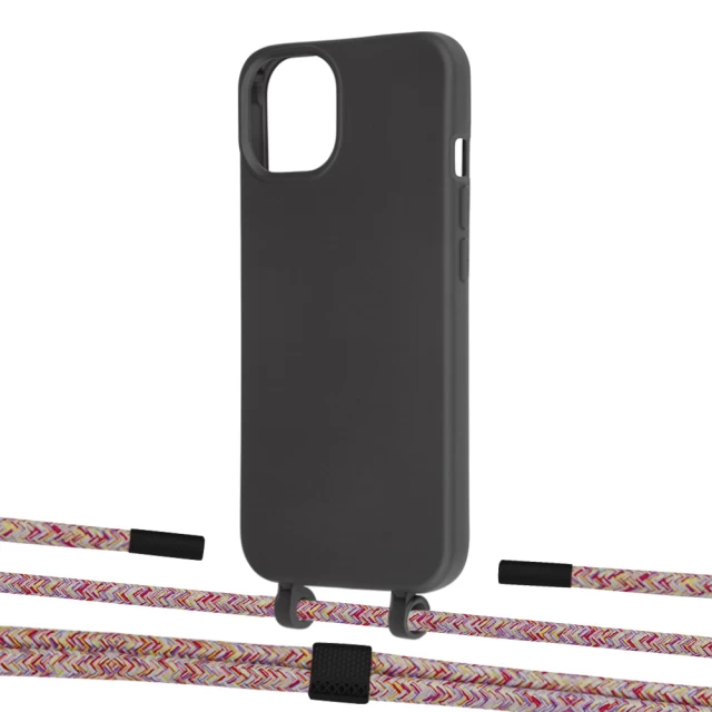 Чохол Upex Alter Eyelets for iPhone 13 mini Onyx with Twine Mulberry and Fausset Matte Black (UP108230)