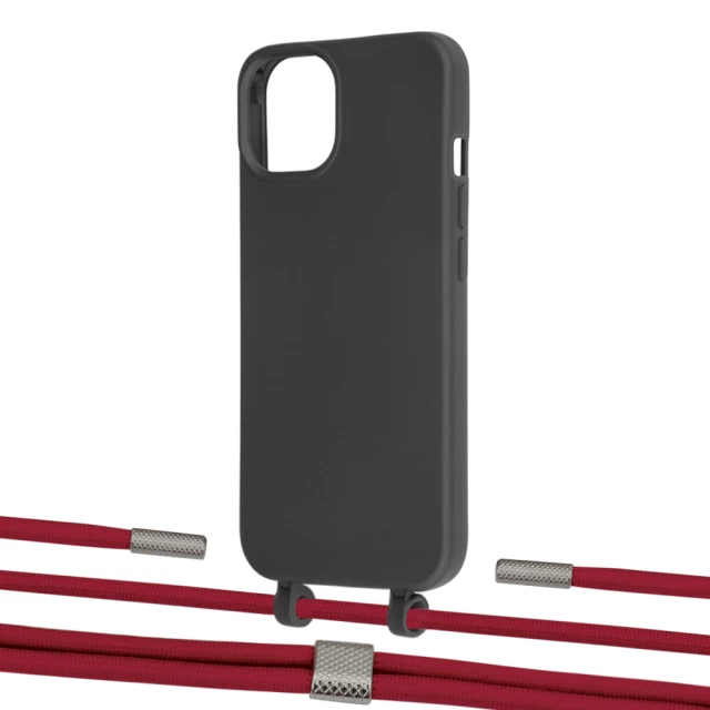 Чехол Upex Alter Eyelets for iPhone 13 mini Onyx with Twine Red and Fausset Silver (UP108241)