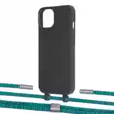 Чехол Upex Alter Eyelets for iPhone 13 mini Onyx with Twine Cyan and Fausset Silver (UP108248)