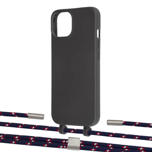 Чохол Upex Alter Eyelets for iPhone 13 mini Onyx with Twine Blue Marine and Fausset Silver (UP108252)