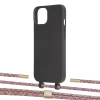 Чохол Upex Alter Eyelets for iPhone 13 mini Onyx with Twine Mulberry and Fausset Gold (UP108264)