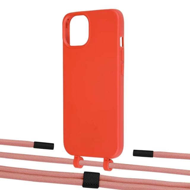 Чехол Upex Alter Eyelets for iPhone 13 mini Red with Twine Cantaloupe and Fausset Matte Black (UP108276)