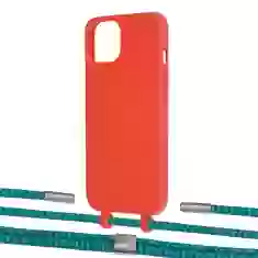 Чохол Upex Alter Eyelets for iPhone 13 mini Red with Twine Cyan and Fausset Silver (UP108299)