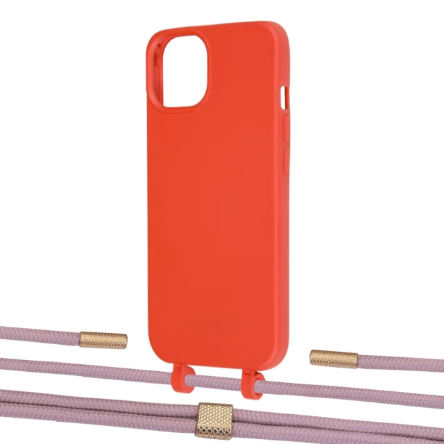 Чехол Upex Alter Eyelets for iPhone 13 mini Red with Twine Rose Gold and Fausset Gold (UP108307)