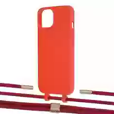 Чохол Upex Alter Eyelets for iPhone 13 mini Red with Twine Red and Fausset Gold (UP108309)