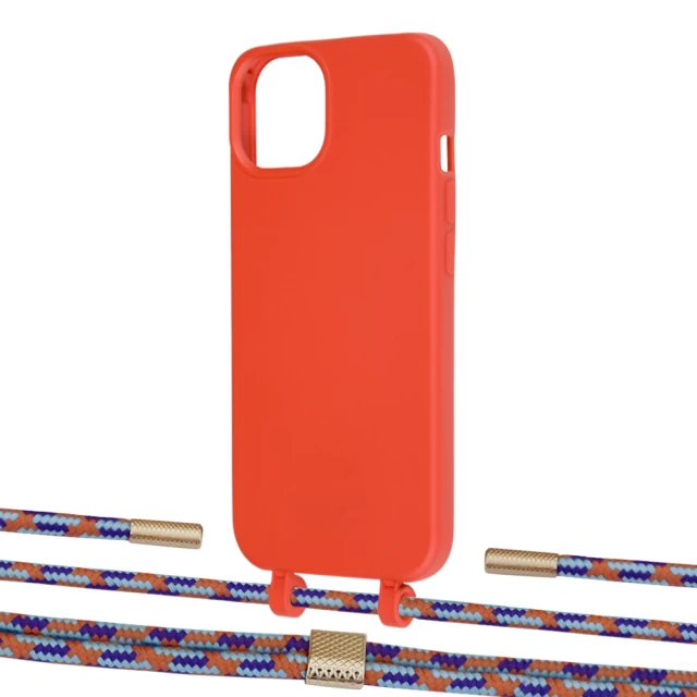 Чехол Upex Alter Eyelets for iPhone 13 mini Red with Twine Blue Sunset and Fausset Gold (UP108318)