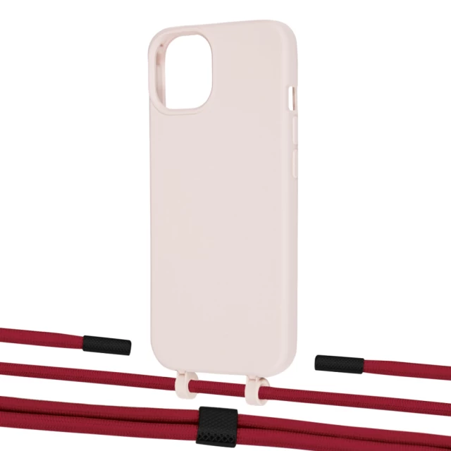 Чохол Upex Alter Eyelets for iPhone 13 mini Crepe with Twine Red and Fausset Matte Black (UP108326)