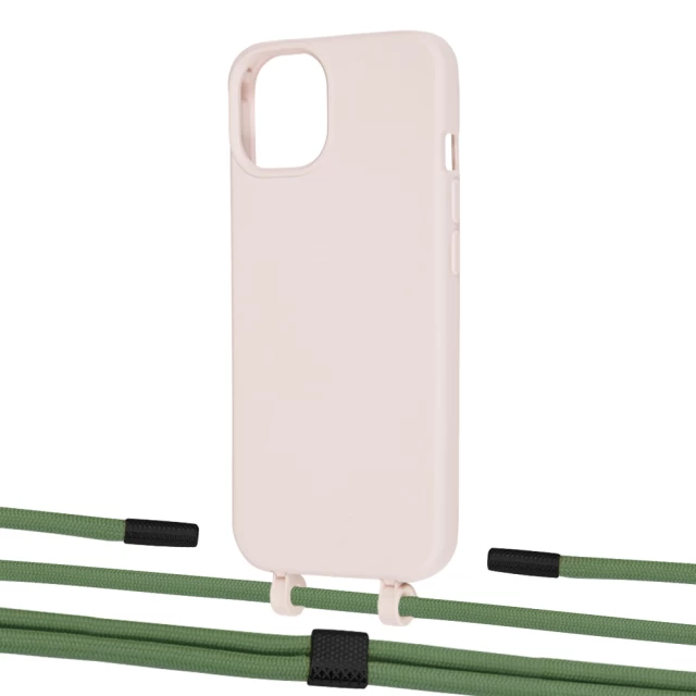 Чехол Upex Alter Eyelets for iPhone 13 mini Crepe with Twine Mint and Fausset Matte Black (UP108331)