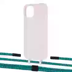 Чохол Upex Alter Eyelets for iPhone 13 mini Crepe with Twine Cyan and Fausset Matte Black (UP108333)