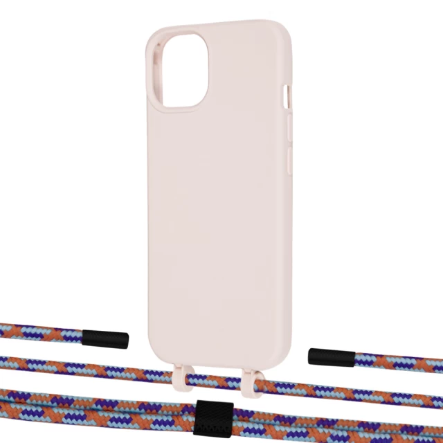 Чохол Upex Alter Eyelets for iPhone 13 mini Crepe with Twine Blue Sunset and Fausset Matte Black (UP108335)