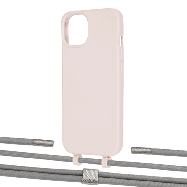 Чехол Upex Alter Eyelets for iPhone 13 mini Crepe with Twine Gray and Fausset Silver (UP108347)