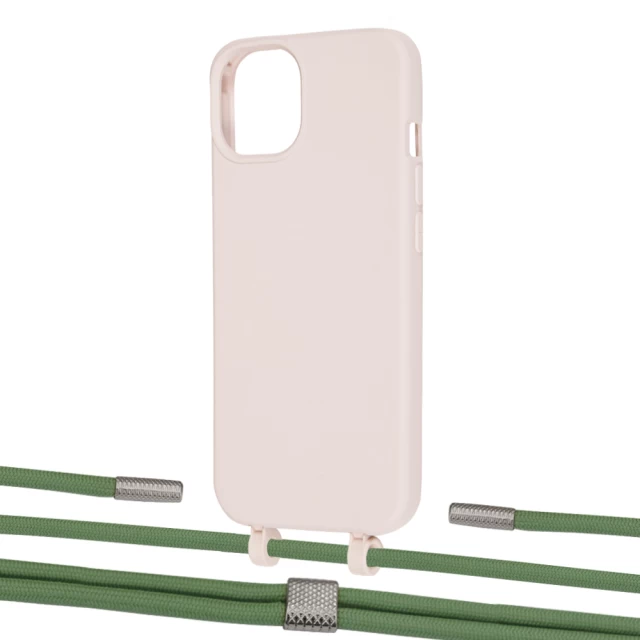 Чехол Upex Alter Eyelets for iPhone 13 mini Crepe with Twine Mint and Fausset Silver (UP108348)