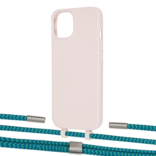 Чехол Upex Alter Eyelets for iPhone 13 mini Crepe with Twine Cyan and Fausset Silver (UP108350)