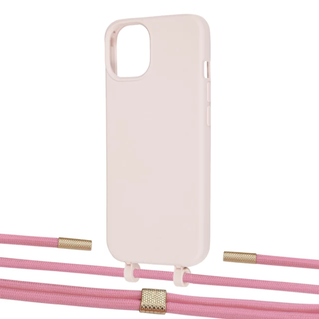 Чохол Upex Alter Eyelets for iPhone 13 mini Crepe with Twine Coral and Fausset Gold (UP108359)