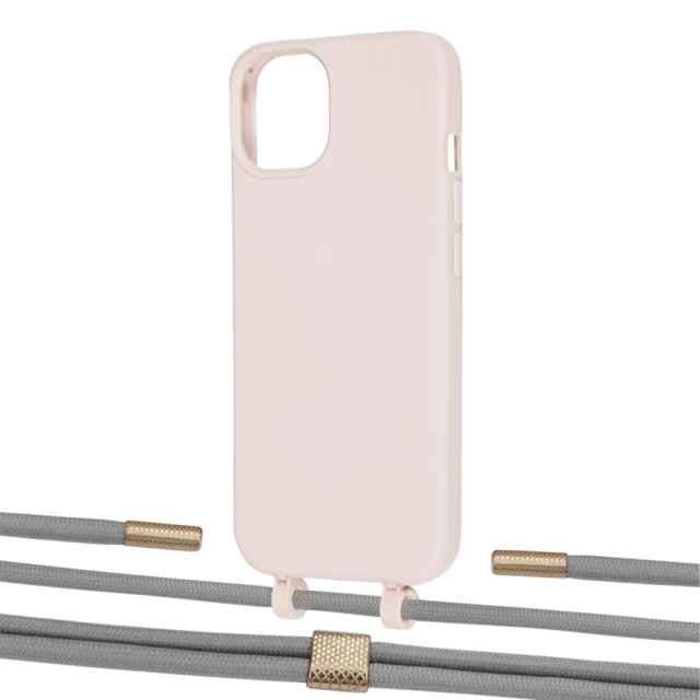 Чохол Upex Alter Eyelets for iPhone 13 mini Crepe with Twine Gray and Fausset Gold (UP108364)