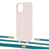 Чохол Upex Alter Eyelets for iPhone 13 mini Crepe with Twine Cyan and Fausset Gold (UP108367)