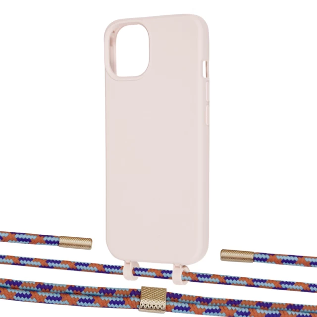 Чохол Upex Alter Eyelets for iPhone 13 mini Crepe with Twine Blue Sunset and Fausset Gold (UP108369)