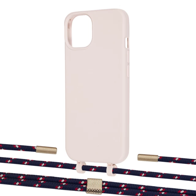 Чохол Upex Alter Eyelets for iPhone 13 mini Crepe with Twine Blue Marine and Fausset Gold (UP108371)