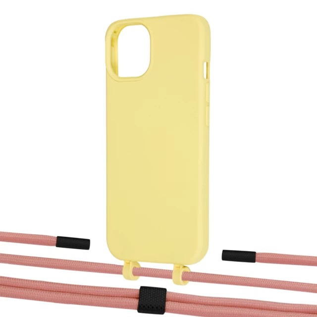 Чехол Upex Alter Eyelets for iPhone 13 mini Daffodil with Twine Cantaloupe and Fausset Matte Black (UP108378)