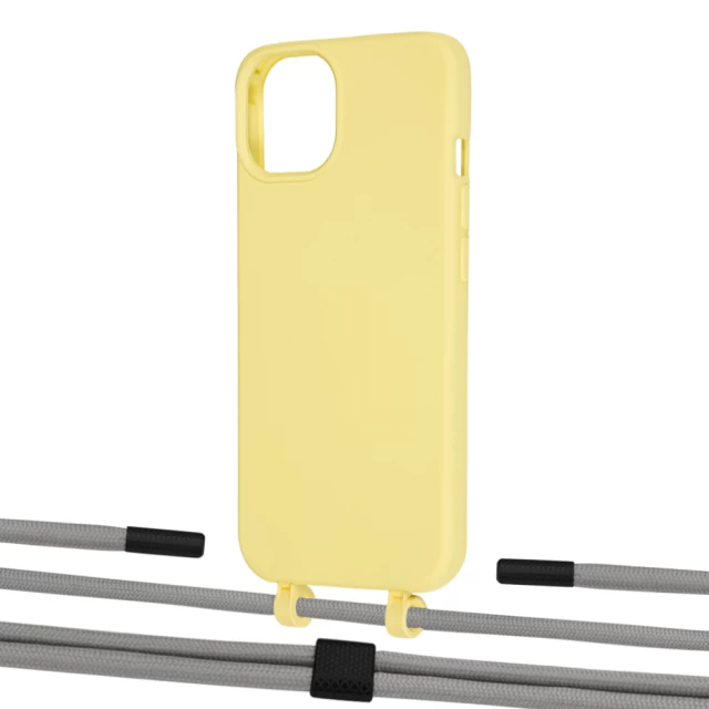 Чехол Upex Alter Eyelets for iPhone 13 mini Daffodil with Twine Gray and Fausset Matte Black (UP108381)