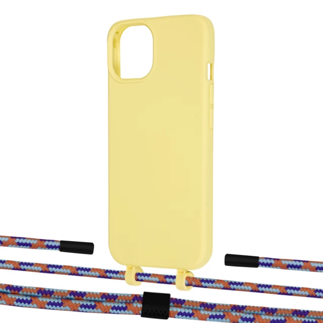 Чехол Upex Alter Eyelets for iPhone 13 mini Daffodil with Twine Blue Sunset and Fausset Matte Black (UP108386)