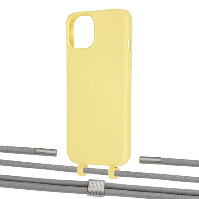 Чохол Upex Alter Eyelets for iPhone 13 mini Daffodil with Twine Gray and Fausset Silver (UP108398)