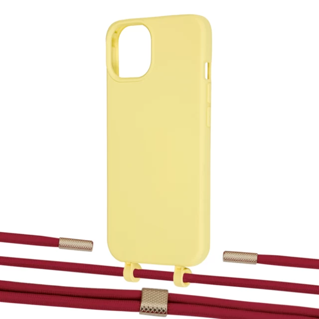 Чехол Upex Alter Eyelets for iPhone 13 mini Daffodil with Twine Red and Fausset Gold (UP108411)