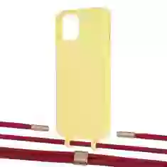 Чохол Upex Alter Eyelets for iPhone 13 mini Daffodil with Twine Red and Fausset Gold (UP108411)