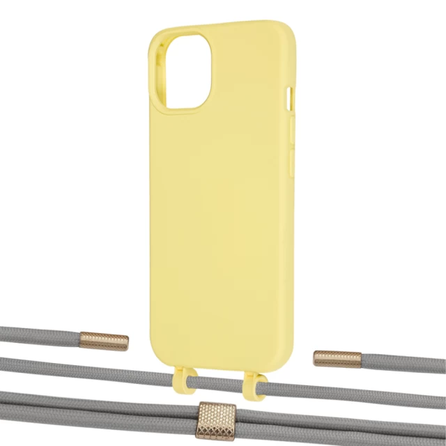 Чохол Upex Alter Eyelets for iPhone 13 mini Daffodil with Twine Gray and Fausset Gold (UP108415)