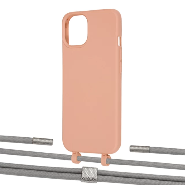 Чохол Upex Alter Eyelets for iPhone 13 mini Tangerine with Twine Gray and Fausset Silver (UP108449)