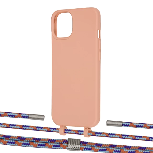 Чехол Upex Alter Eyelets for iPhone 13 mini Tangerine with Twine Blue Sunset and Fausset Silver (UP108454)