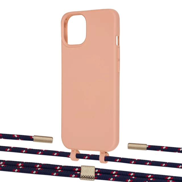 Чехол Upex Alter Eyelets for iPhone 13 mini Tangerine with Twine Blue Marine and Fausset Gold (UP108473)