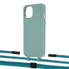 Чехол Upex Alter Eyelets for iPhone 13 mini Basil with Twine Cyan and Fausset Matte Black (UP108486)