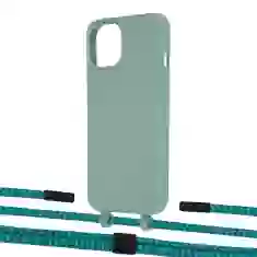 Чохол Upex Alter Eyelets for iPhone 13 mini Basil with Twine Cyan and Fausset Matte Black (UP108486)