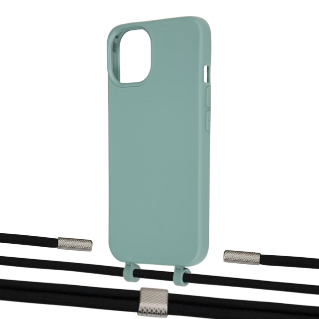 Чохол Upex Alter Eyelets for iPhone 13 mini Basil with Twine Black  and Fausset Silver (UP108492)