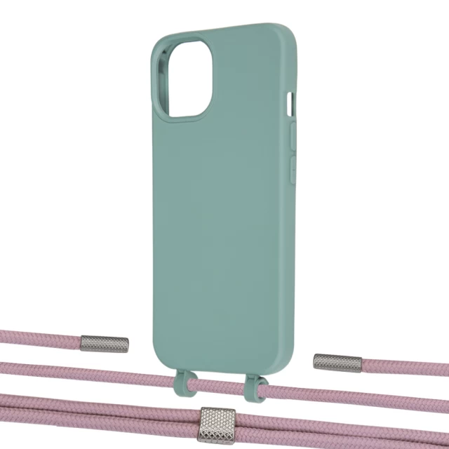 Чохол Upex Alter Eyelets for iPhone 13 mini Basil with Twine Rose Gold and Fausset Silver (UP108494)