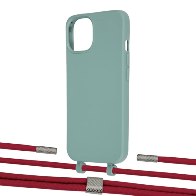 Чохол Upex Alter Eyelets for iPhone 13 mini Basil with Twine Red and Fausset Silver (UP108496)