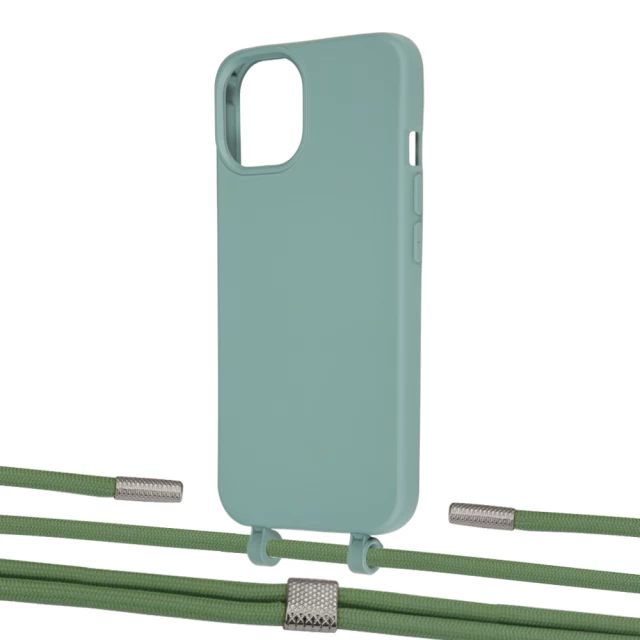 Чохол Upex Alter Eyelets for iPhone 13 mini Basil with Twine Mint and Fausset Silver (UP108501)