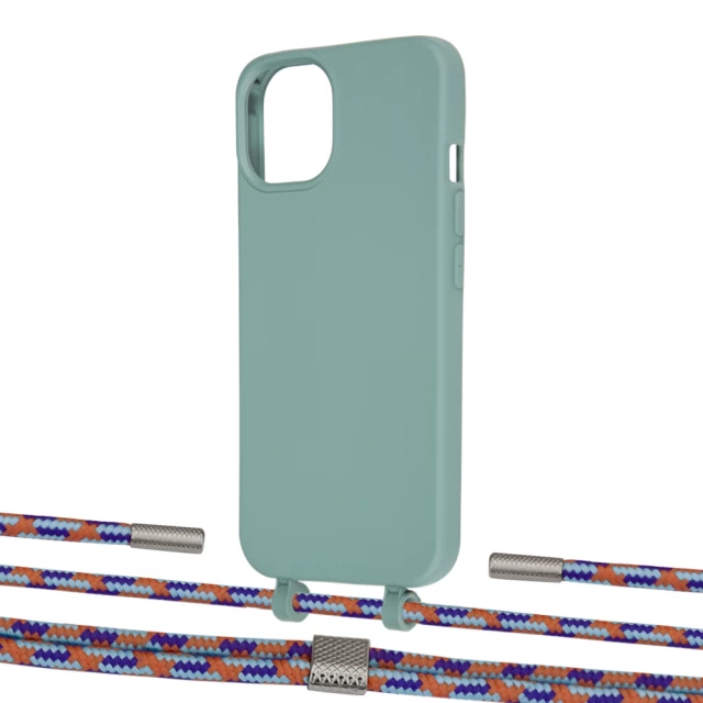 Чохол Upex Alter Eyelets for iPhone 13 mini Basil with Twine Blue Sunset and Fausset Silver (UP108505)