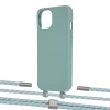 Чехол Upex Alter Eyelets for iPhone 13 mini Basil with Twine Turquoise and Fausset Silver (UP108506)