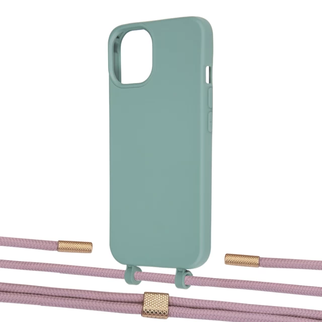 Чохол Upex Alter Eyelets for iPhone 13 mini Basil with Twine Rose Gold and Fausset Gold (UP108511)