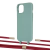 Чохол Upex Alter Eyelets for iPhone 13 mini Basil with Twine Red and Fausset Gold (UP108513)