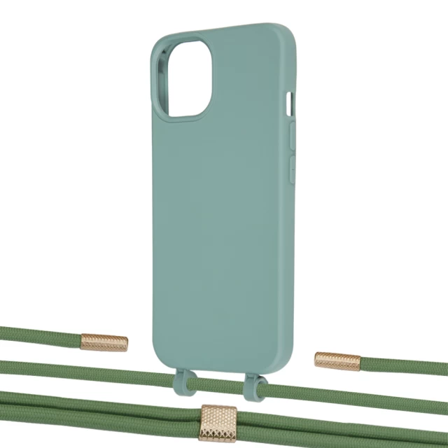 Чохол Upex Alter Eyelets for iPhone 13 mini Basil with Twine Mint and Fausset Gold (UP108518)