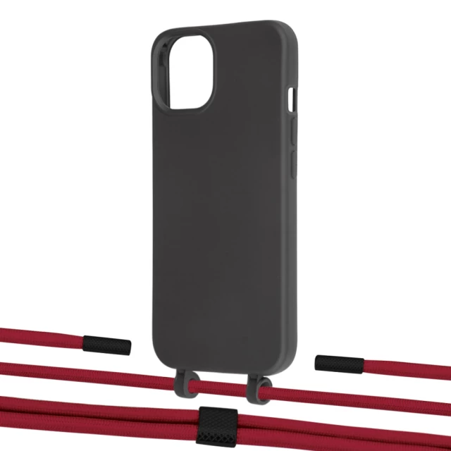 Чохол Upex Alter Eyelets for iPhone 13 Onyx with Twine Red and Fausset Matte Black (UP108581)