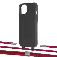 Чехол Upex Alter Eyelets for iPhone 13 Onyx with Twine Red and Fausset Silver (UP108598)