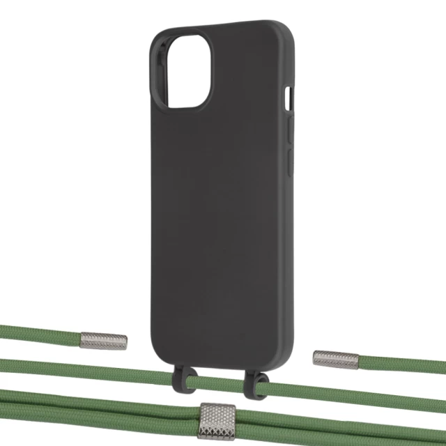 Чехол Upex Alter Eyelets for iPhone 13 Onyx with Twine Mint and Fausset Silver (UP108603)