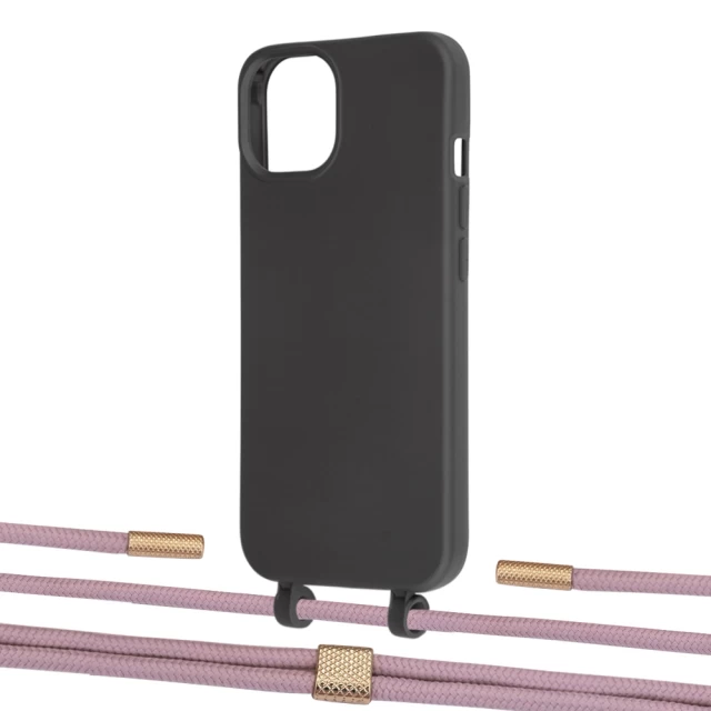 Чохол Upex Alter Eyelets for iPhone 13 Onyx with Twine Rose Gold and Fausset Gold (UP108613)