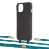 Чехол Upex Alter Eyelets for iPhone 13 Onyx with Twine Cyan and Fausset Gold (UP108622)