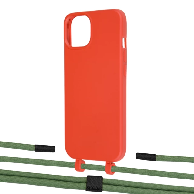 Чехол Upex Alter Eyelets for iPhone 13 Red with Twine Mint and Fausset Matte Black (UP108637)