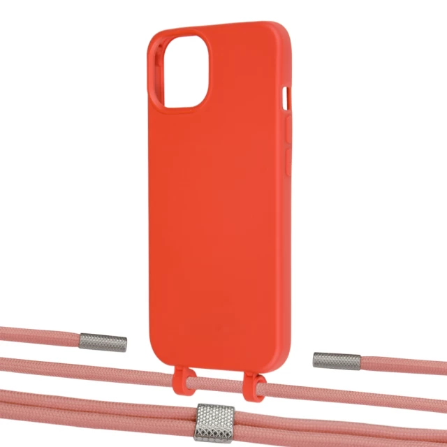 Чохол Upex Alter Eyelets for iPhone 13 Red with Twine Cantaloupe and Fausset Silver (UP108650)